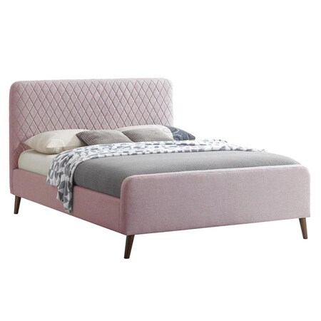 Better Home Roza Velvet Upholstered Queen Bed with Headboard, Light Pink ROZA-50-L-PNK